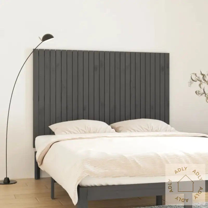 Veggmontert Sengegavl Grå 166X3X110 Cm Heltre Furu