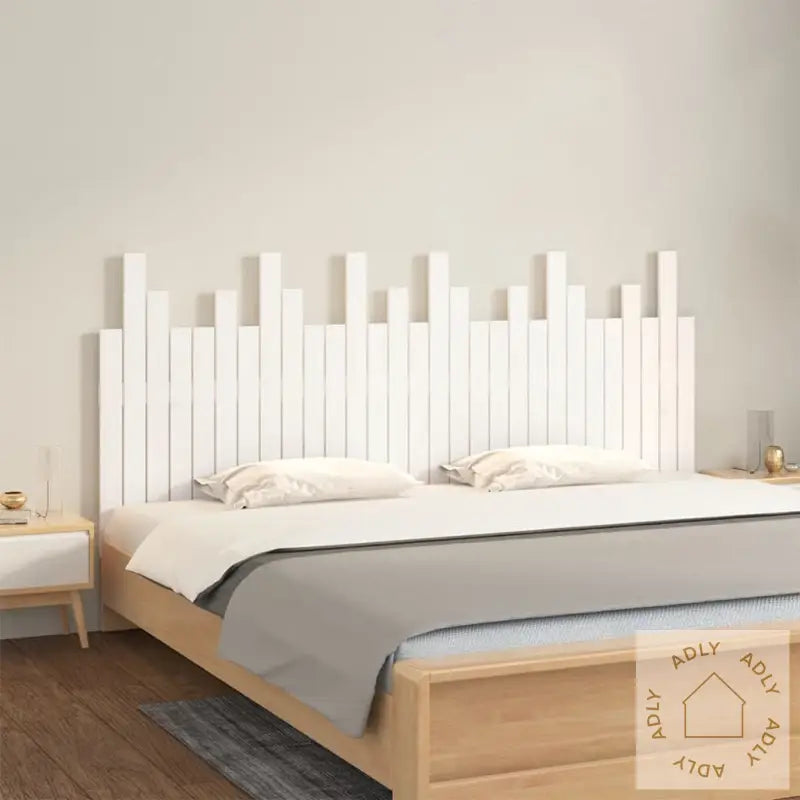 Veggmontert Sengegavl Hvit 185X3X80 Cm Heltre Furu