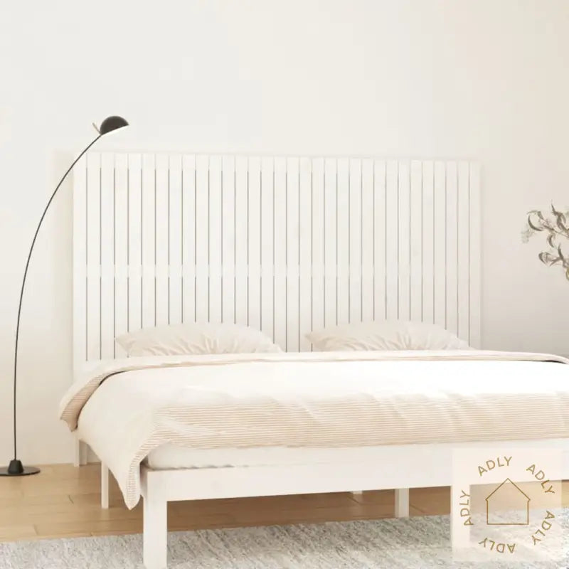 Veggmontert Sengegavl Hvit 204X3X110 Cm Heltre Furu
