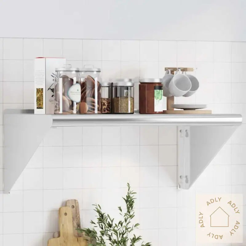 Vegghylle 75X45X31 Cm Sølv Rustfritt Stål
