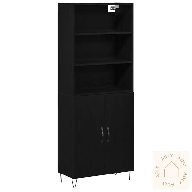 Høybord Svart Eik 69.5X34X180 Cm Konstruert Tre