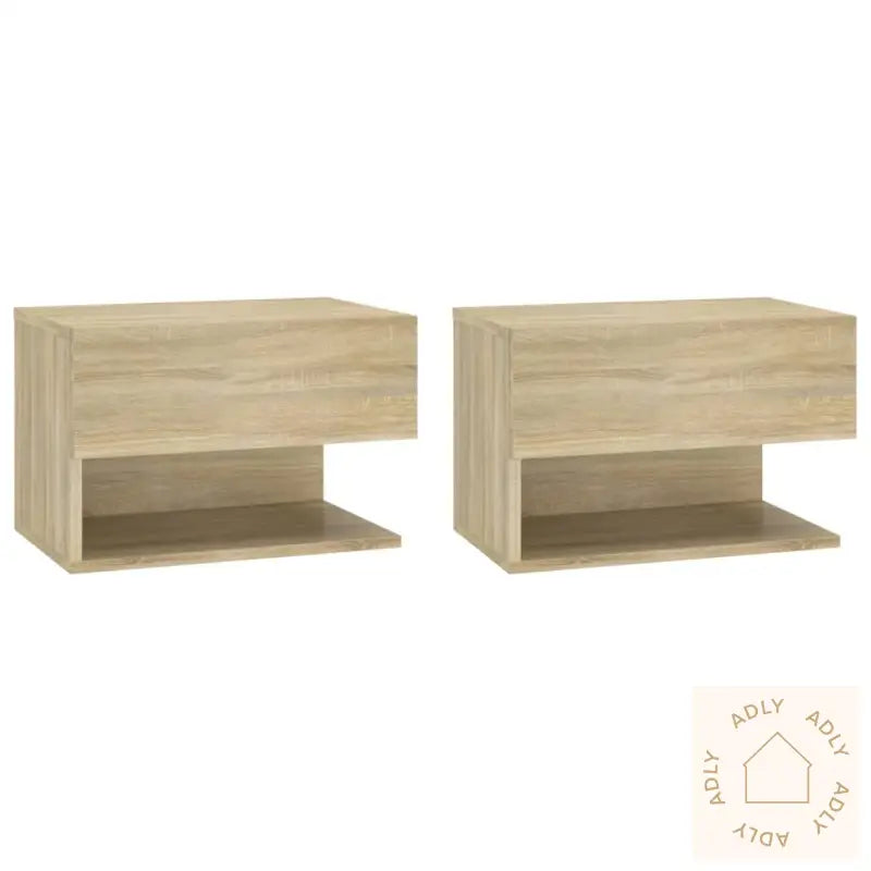 Veggmonterte Nattbord 2 Stk Sonoma Oak