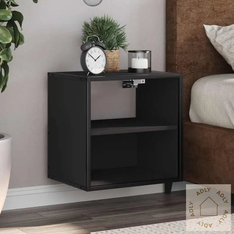 Veggmonterte Nattbord 2 Stk Svart 40X31X39,5 Cm
