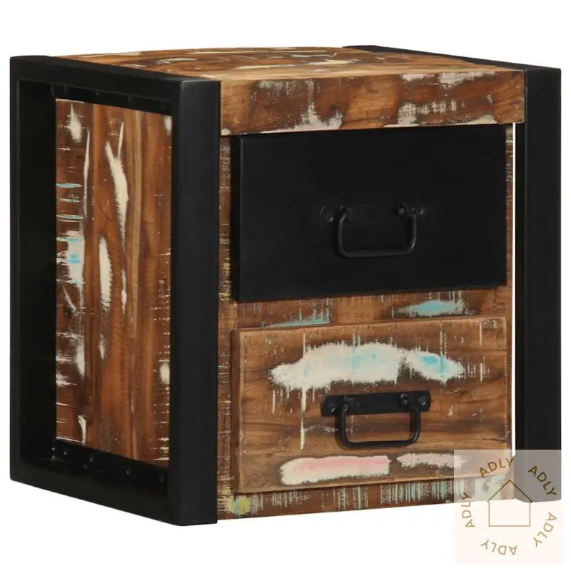 Nattbord 2 Stk Flerfarget 40X35X40 Cm Gjenvunnet Heltre