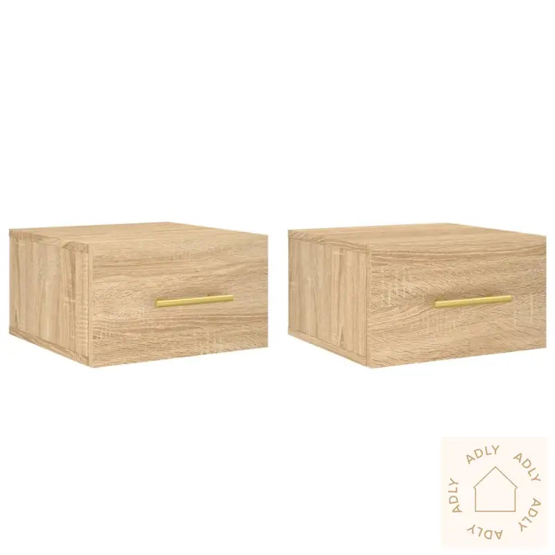 Veggmontert Nattbord 2 Stk Sonoma Eik 35X35X20 Cm