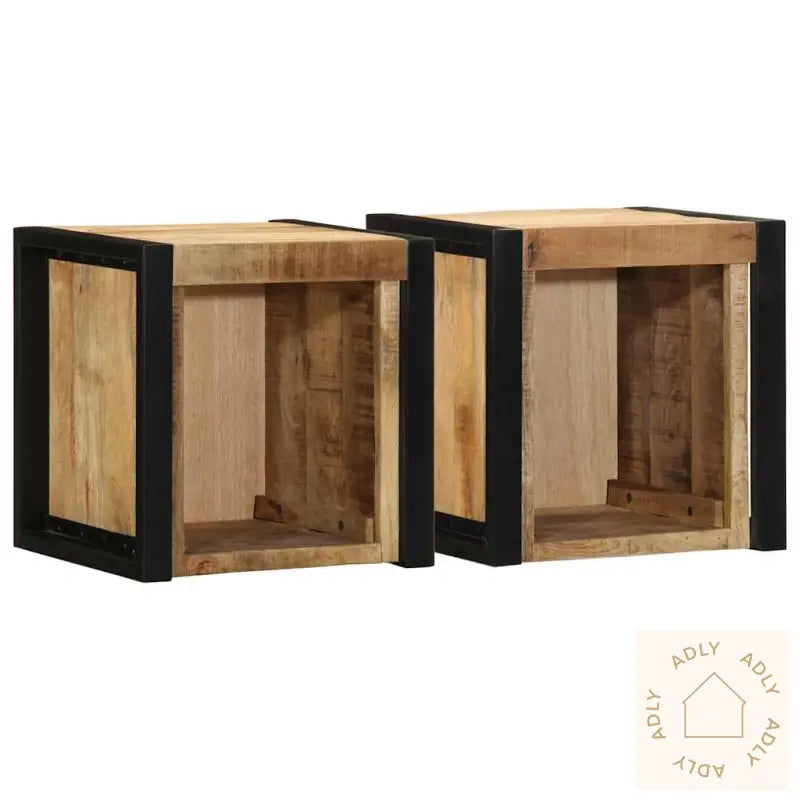 Nattskap 2 Stk 40X35X40 Cm Grovt Heltre Mangotre