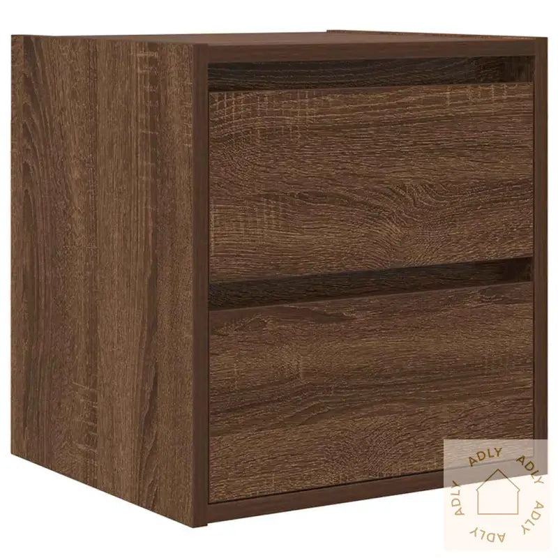 Veggmontert Nattbord Brun Eik 38X34X40 Cm
