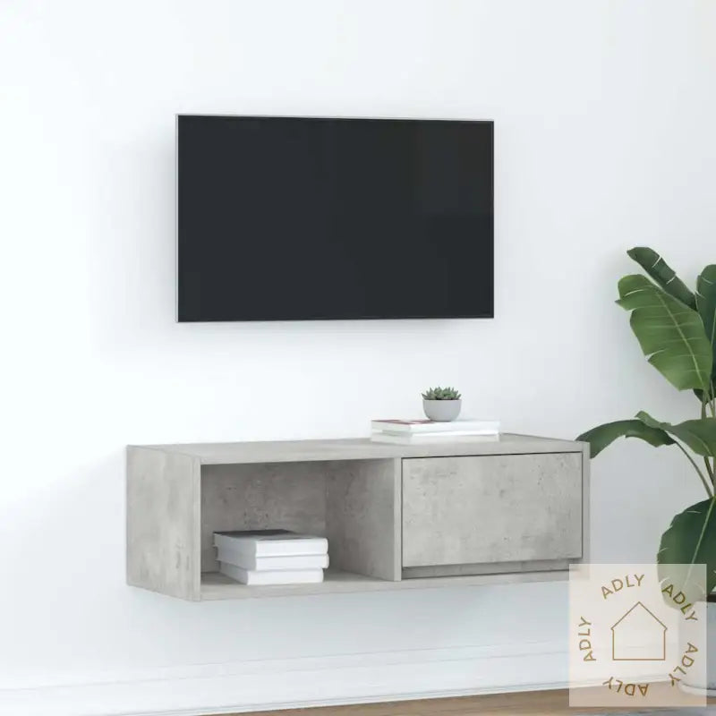 Tv-Benk Betonggrå 80X31X25,5 Cm Konstruert Tre
