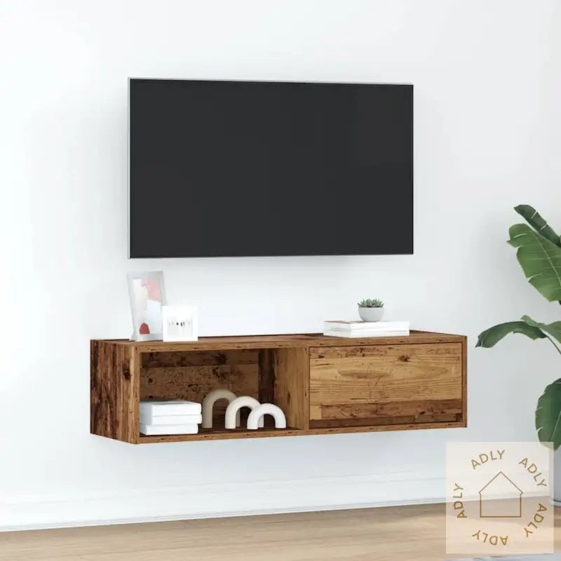 Tv-Benk Gammelt Tre 100X31X25,5 Cm Konstruert Tre