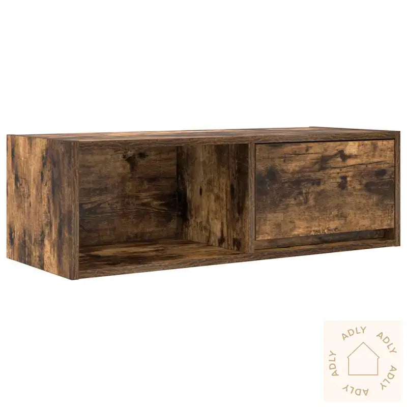 Tv-Benk Røkt Eik 80X31X25,5 Cm Konstruert Tre