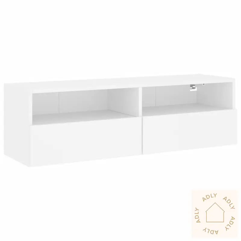 Vegghengt Tv-Benk Hvit 100X30X30 Cm Konstruert Tre