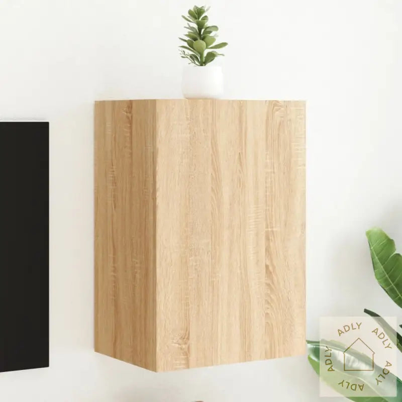 Vegghengt Tv-Benk Sonoma Eik 40,5X30X60 Cm Konstruert Tre