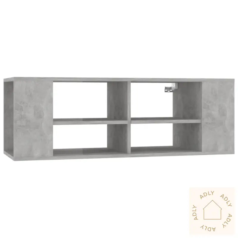 Vegghengt Tv-Benk Betonggrå 102X35X35 Cm Konstruert Tre