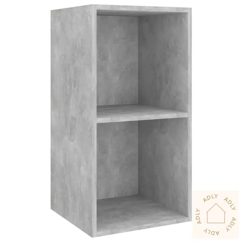 Vegghengt Tv-Benk Betonggrå 37X37X72 Cm Konstruert Tre