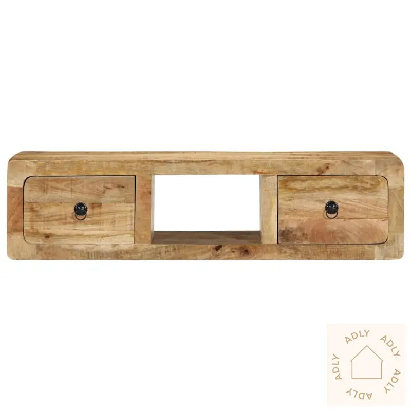 Veggmontert Tv-Benk 100X32X25 Cm Grovt Heltre Mangotre