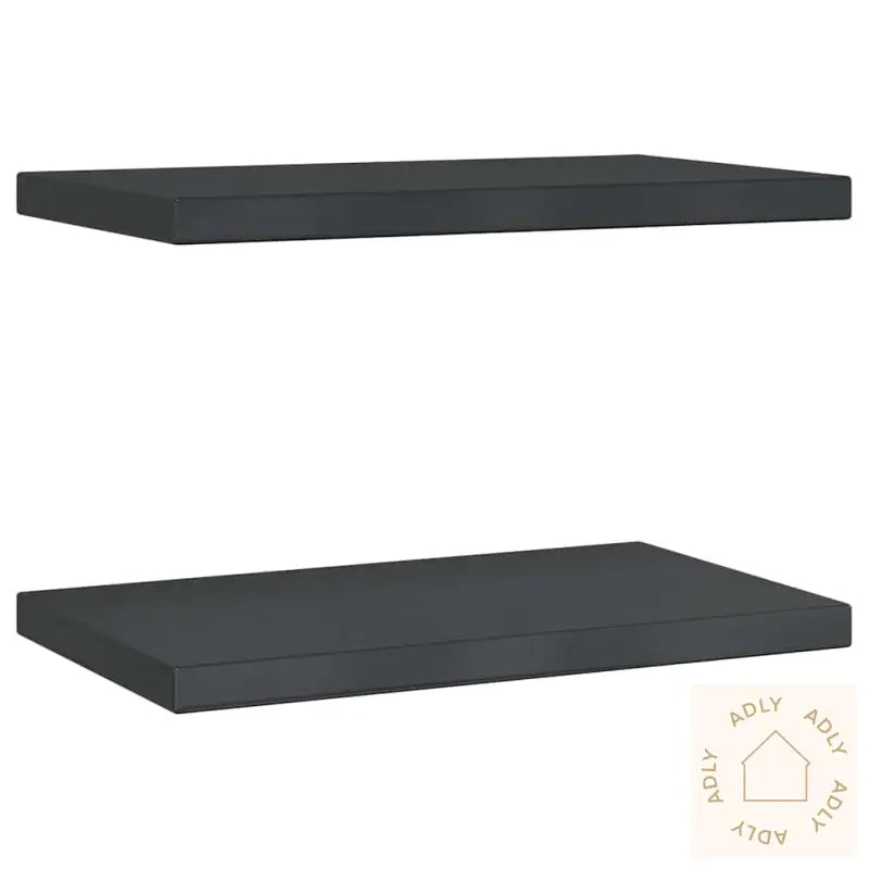 Vegghyller 2 Stk 50X30X3 Cm Svart Rustfritt Stål