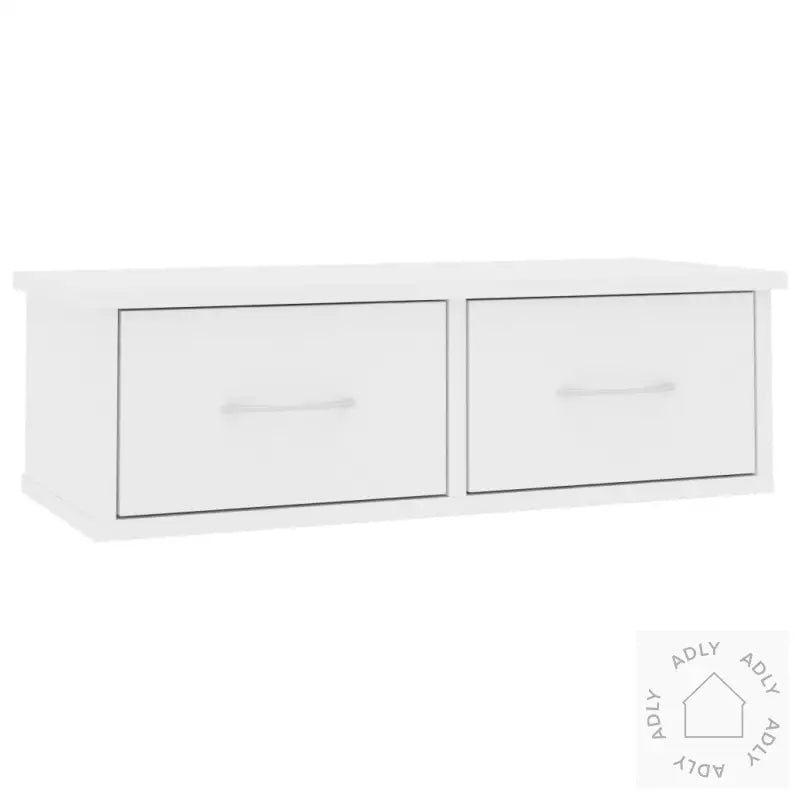 Veggmontert Hylle Med Skuff Hvit 60X26X18,5 Cm Konstruert Tre