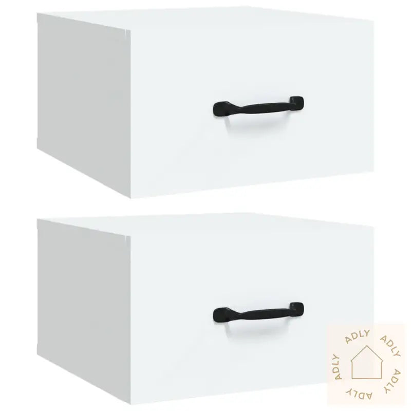 Veggmonterte Nattbord 2 Stk Hvit 35X35X20 Cm