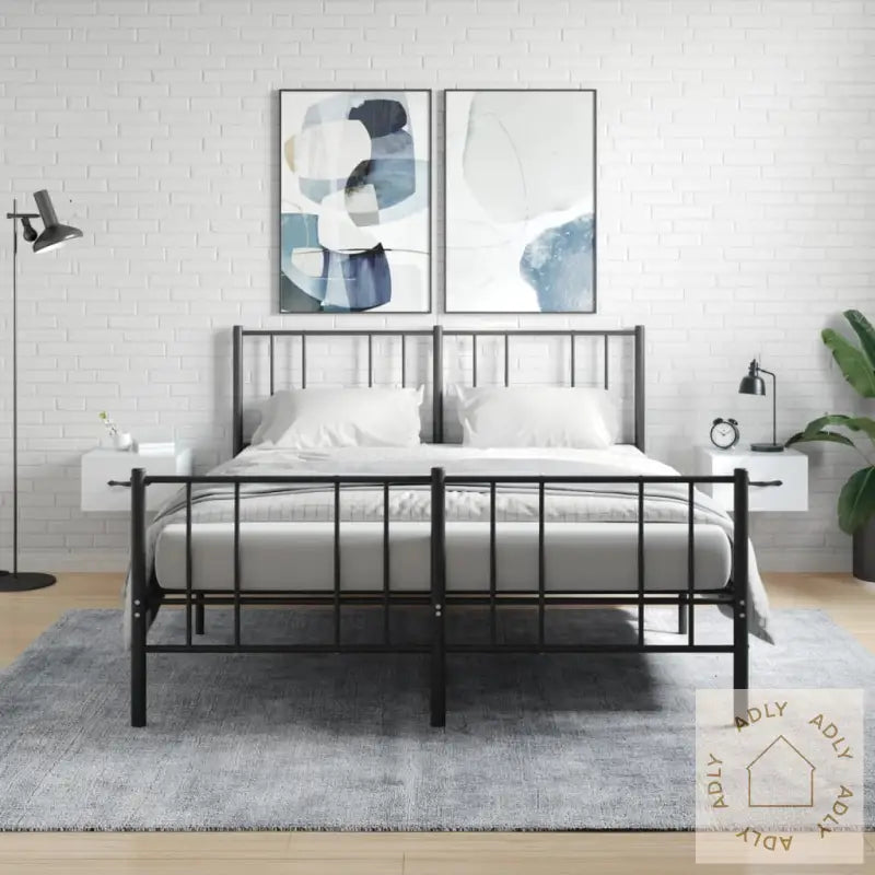 Veggmonterte Nattbord 2 Stk Høyglans Hvit 35X35X20 Cm