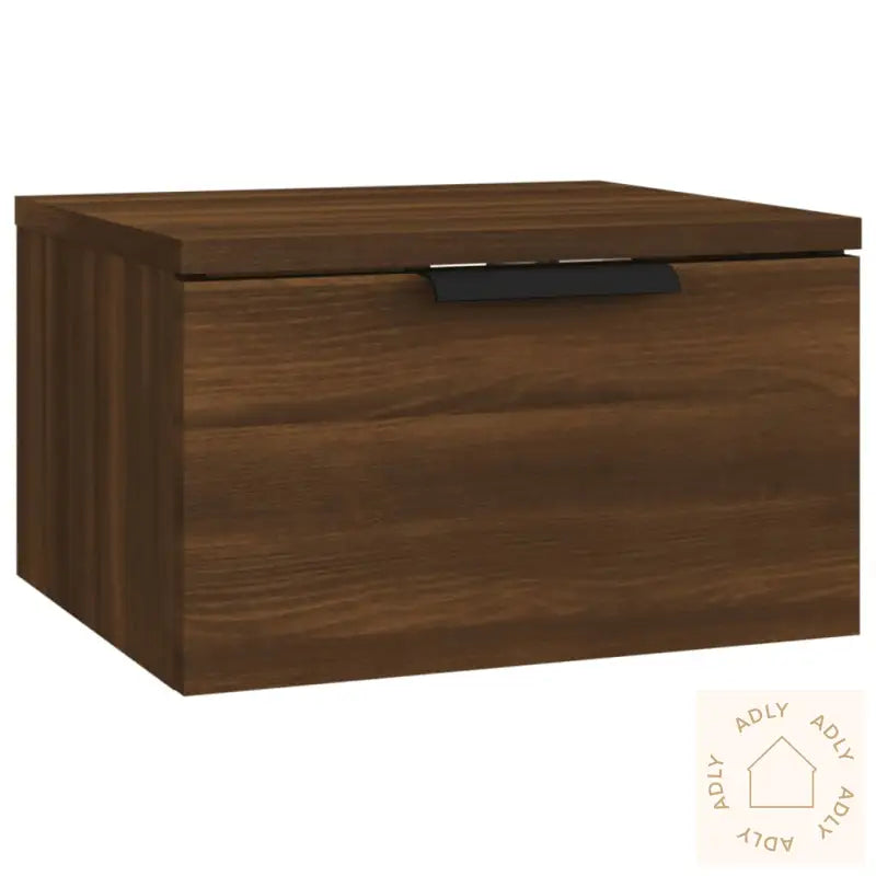 Veggmontert Nattbord Brun Eik 34X30X20 Cm