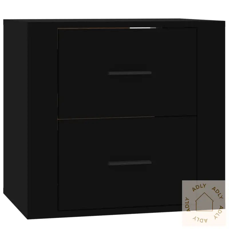 Veggmontert Nattbord Svart 50X36X47 Cm