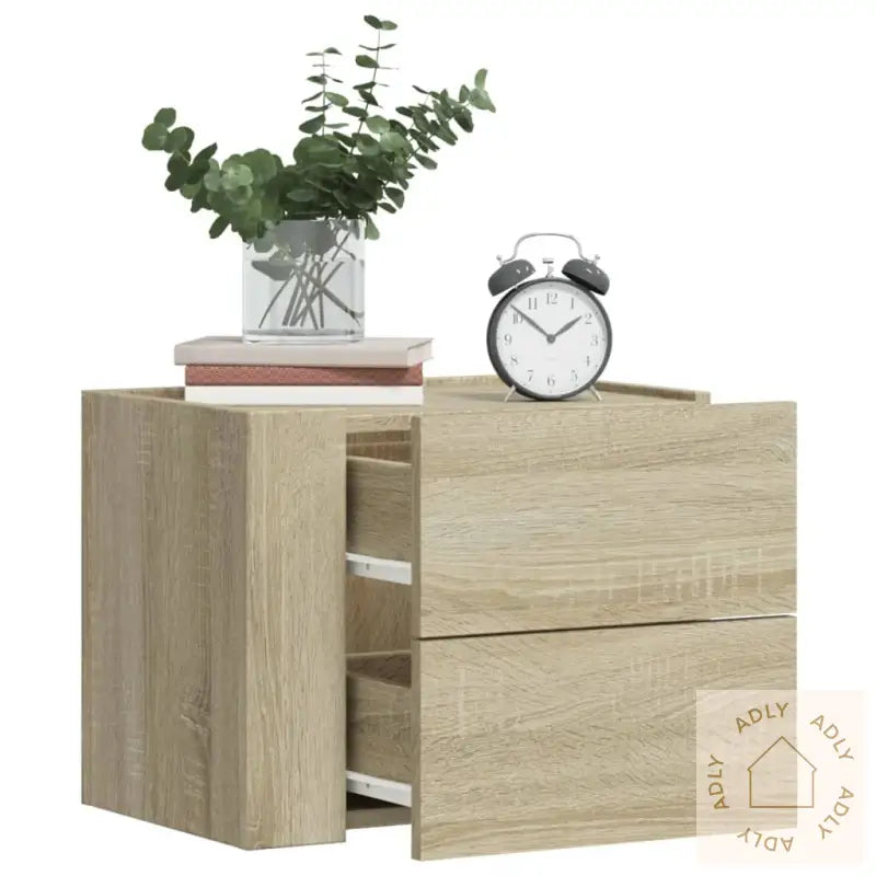 Veggmontert Nattbord Sonoma Eik 45X30X35 Cm