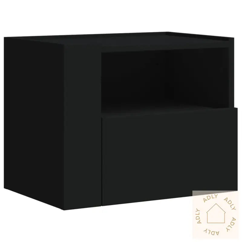 Veggmontert Nattbord Svart 45X30X35 Cm
