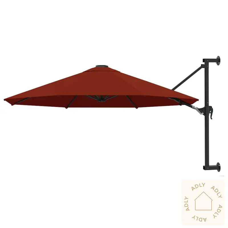 Veggmontert Parasoll Med Metallstang 300 Cm Terrakotta