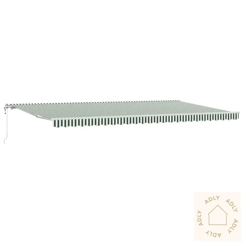 Automatisk Uttrekkbar Markise Grøn Og Hvit 600X350 Cm