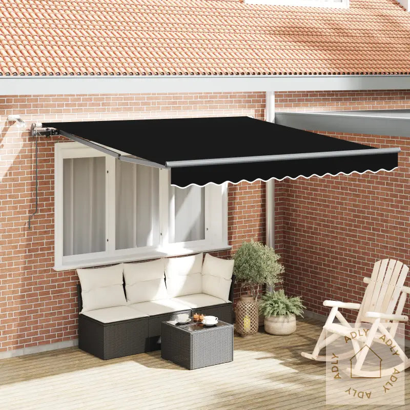 Automatisk Uttrekkbar Markise Med Led Svart 300X250 Cm