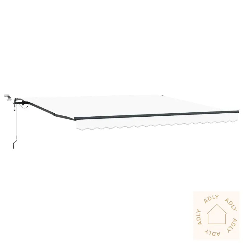 Automatisk Uttrekkbar Markise Med Led Hvit 400X350 Cm