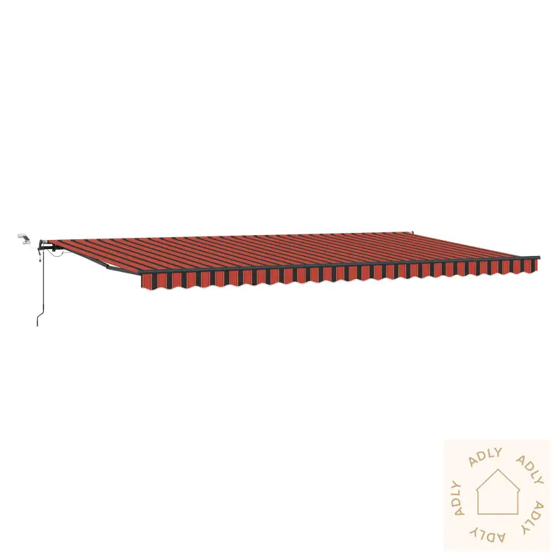 Automatisk Uttrekkbar Markise Med Led Oransje Og Brun 600X300 Cm