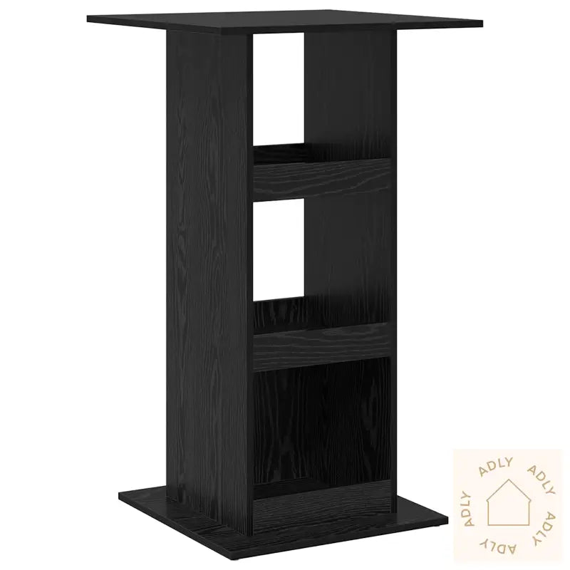 Barbord Med Oppbevaring Svart Eik 60X60X102 Cm Konstruert Tre