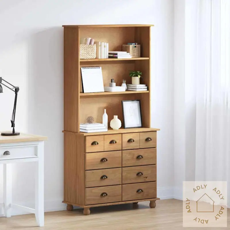 Hutch 'Askim'honningbrun 91X40X183 Cm Massivt Furu