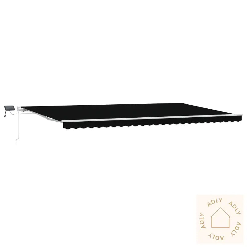 Manuell Uttrekkbar Markise Med Led Svart 600X300 Cm