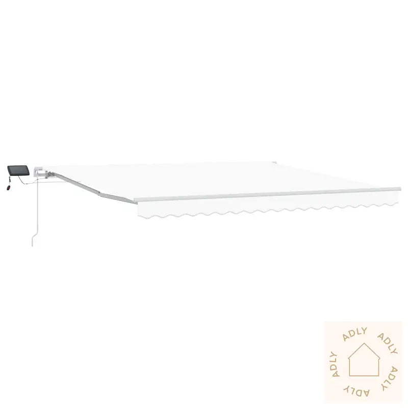 Manuell Uttrekkbar Markise Med Led Hvit 400X300 Cm