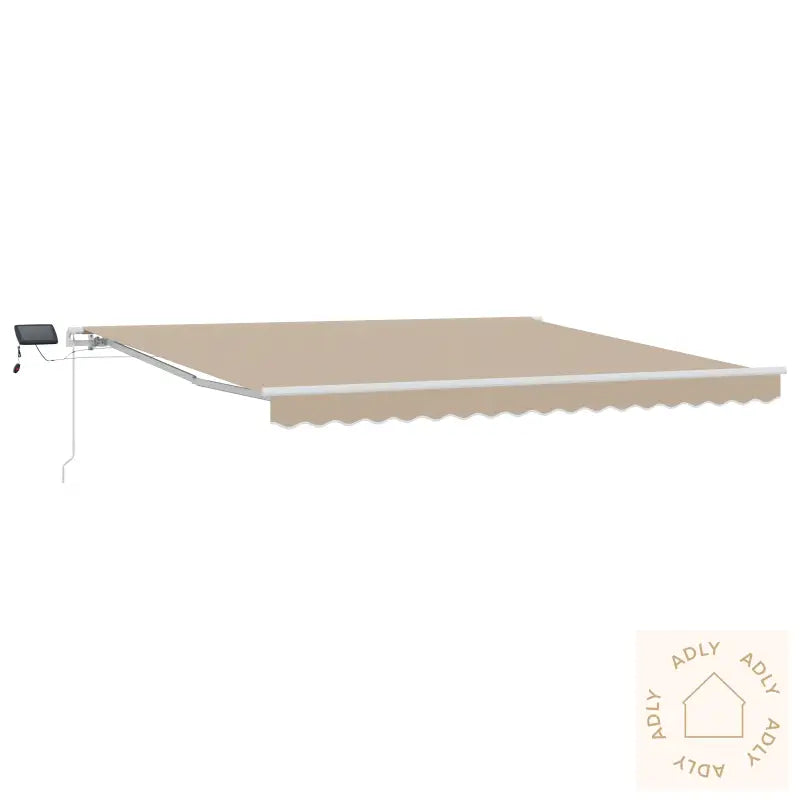 Manuell Uttrekkbar Markise Med Led Beige 400X350 Cm