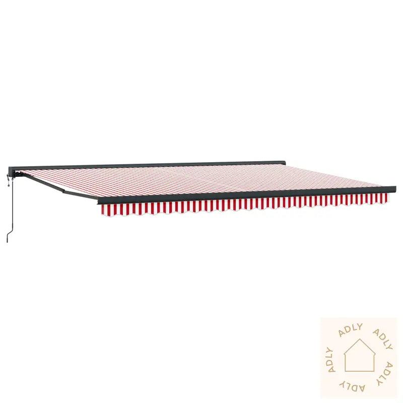 Automatisk Uttrekkbar Markise Rød Og Hvit Stripet 500X300 Cm