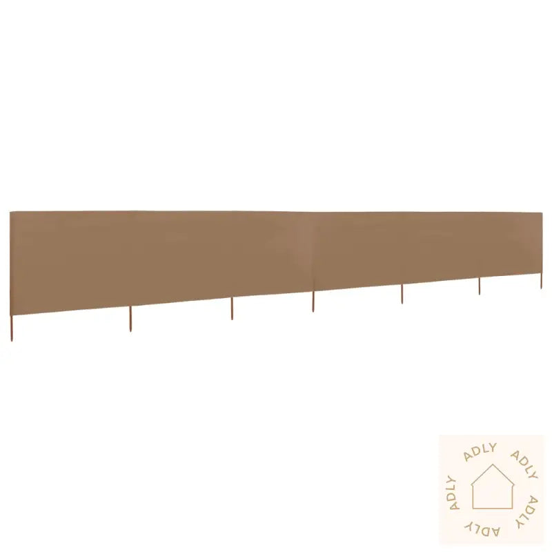 Vindskjerm 6 Paneler Stoff 800X80 Cm Gråbrun