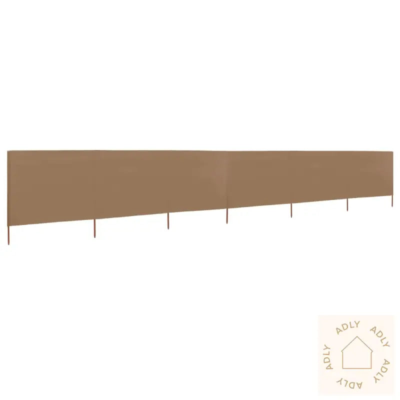 Vindskjerm 6 Paneler Stoff 800X120 Cm Gråbrun