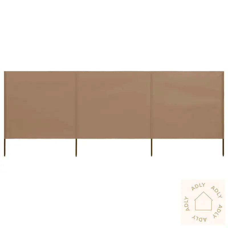 Vindskjerm 3 Paneler Stoff 400X160 Cm Gråbrun