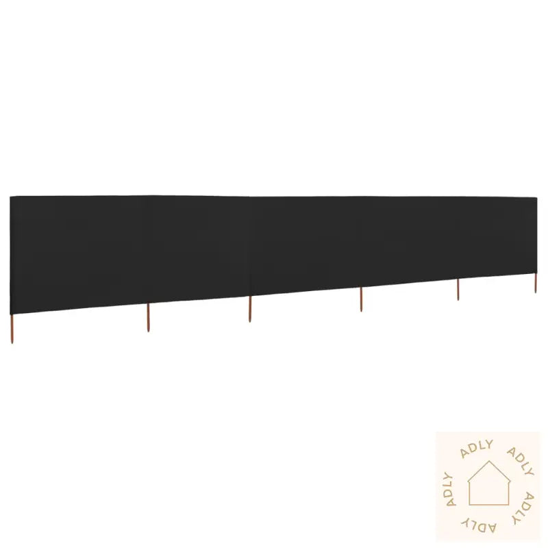 Vindskjerm 5 Paneler Stoff 600X120 Cm Svart