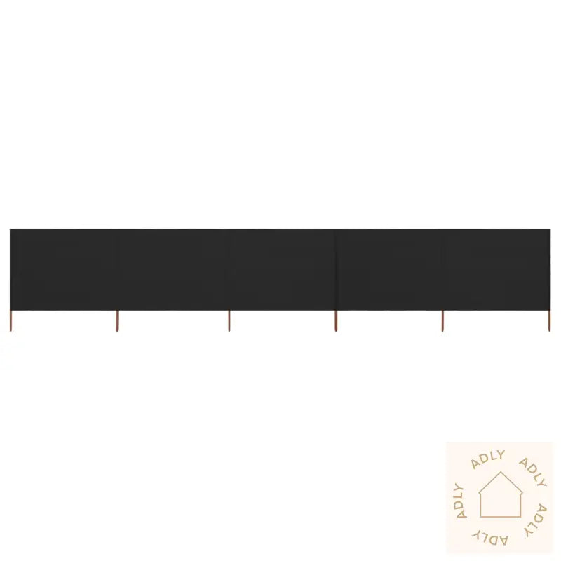 Vindskjerm 5 Paneler Stoff 600X160 Cm Svart