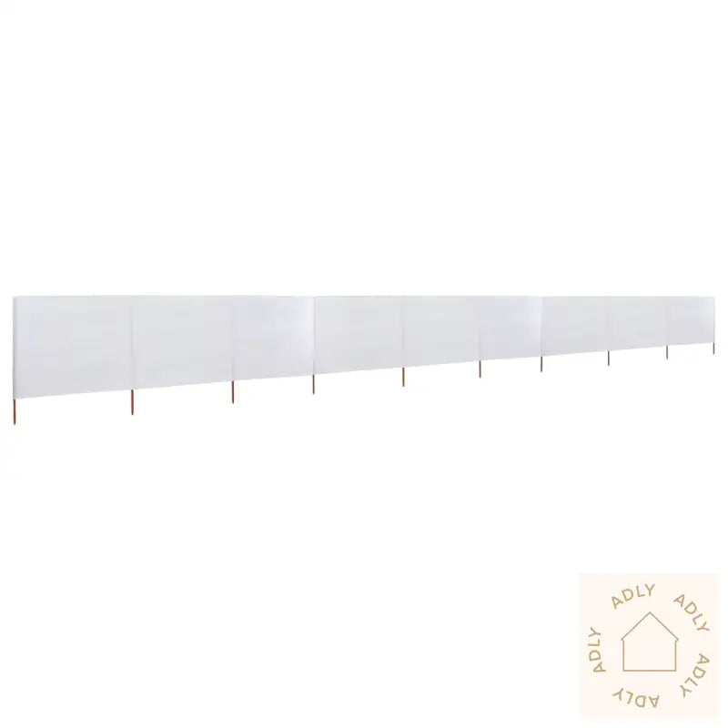 Vindskjerm 9 Paneler Stoff 1200X120 Cm Sandhvit