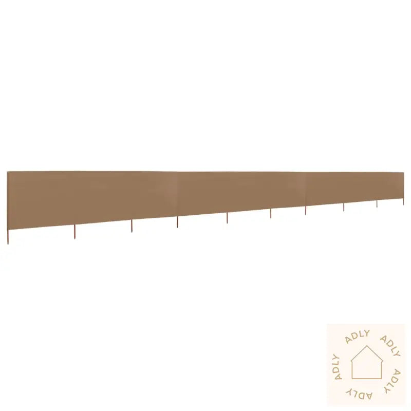 Vindskjerm 9 Paneler Stoff 1200X160 Cm Gråbrun