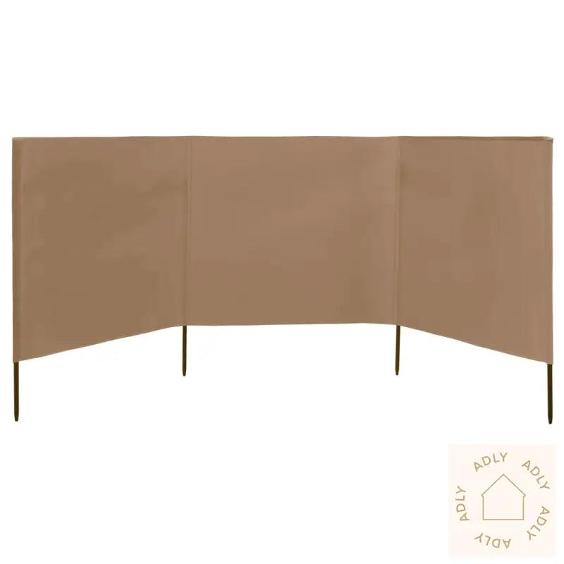 Vindskjermer 3 Paneler Stoff 400X120 Cm Gråbrun