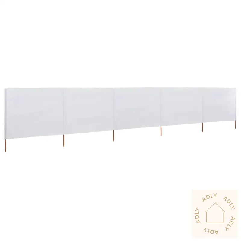 Vindskjerm 5 Paneler Stoff 600X80 Cm Sandhvit