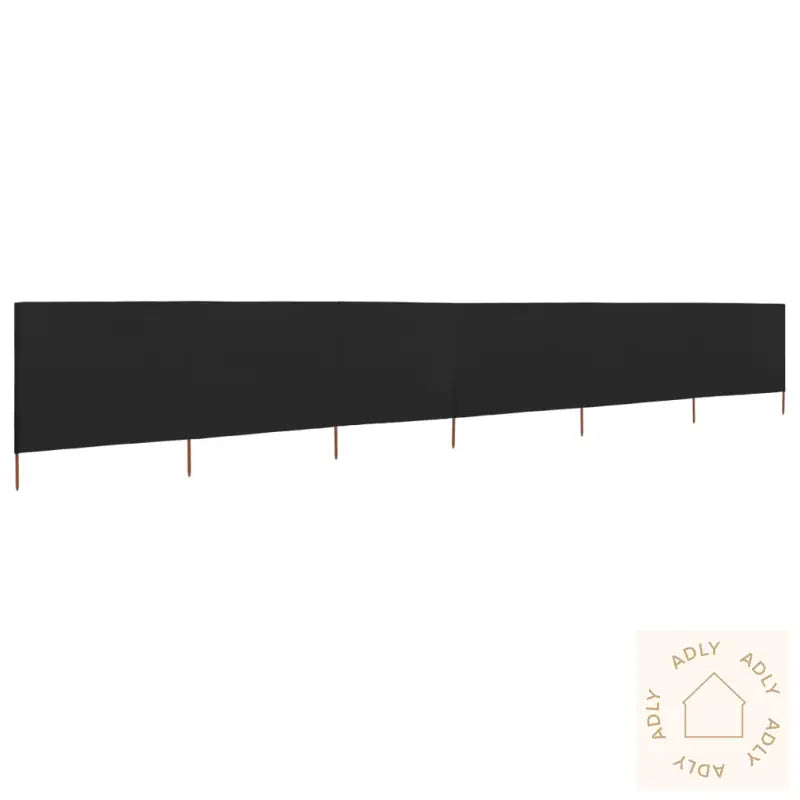 Vindskjerm 6 Paneler Stoff 800X80 Cm Svart
