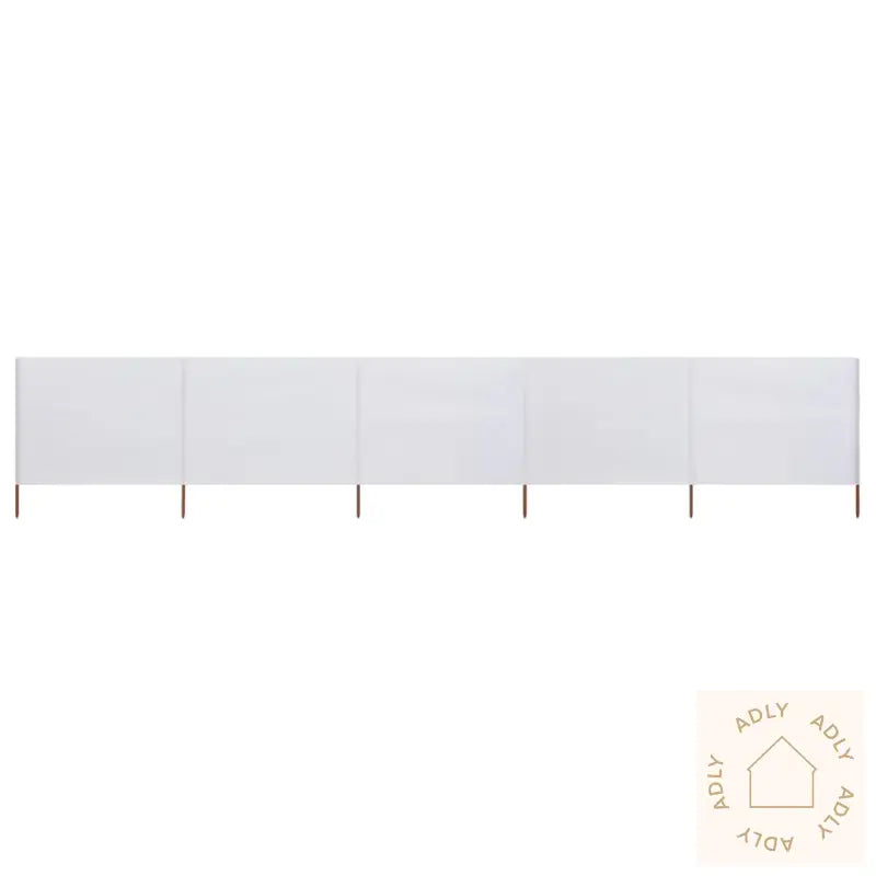 Vindskjerm 5 Paneler Stoff 600X80 Cm Sandhvit