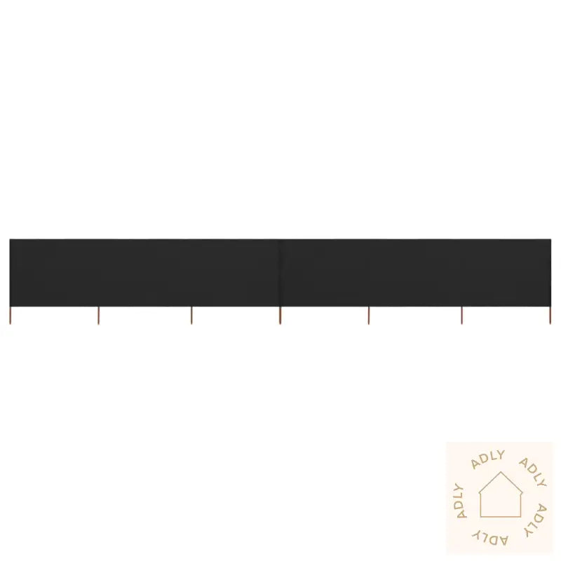 Vindskjerm 6 Paneler Stoff 800X80 Cm Svart